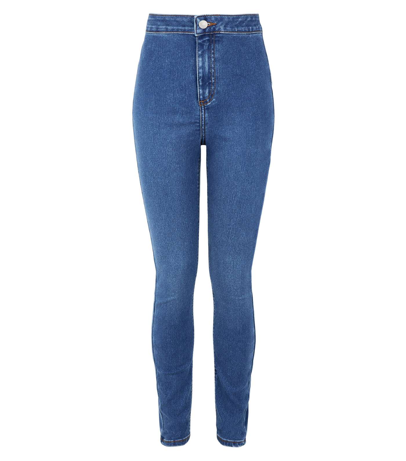 Girls Blue High Waist Hallie Super Skinny Jeans Image 5