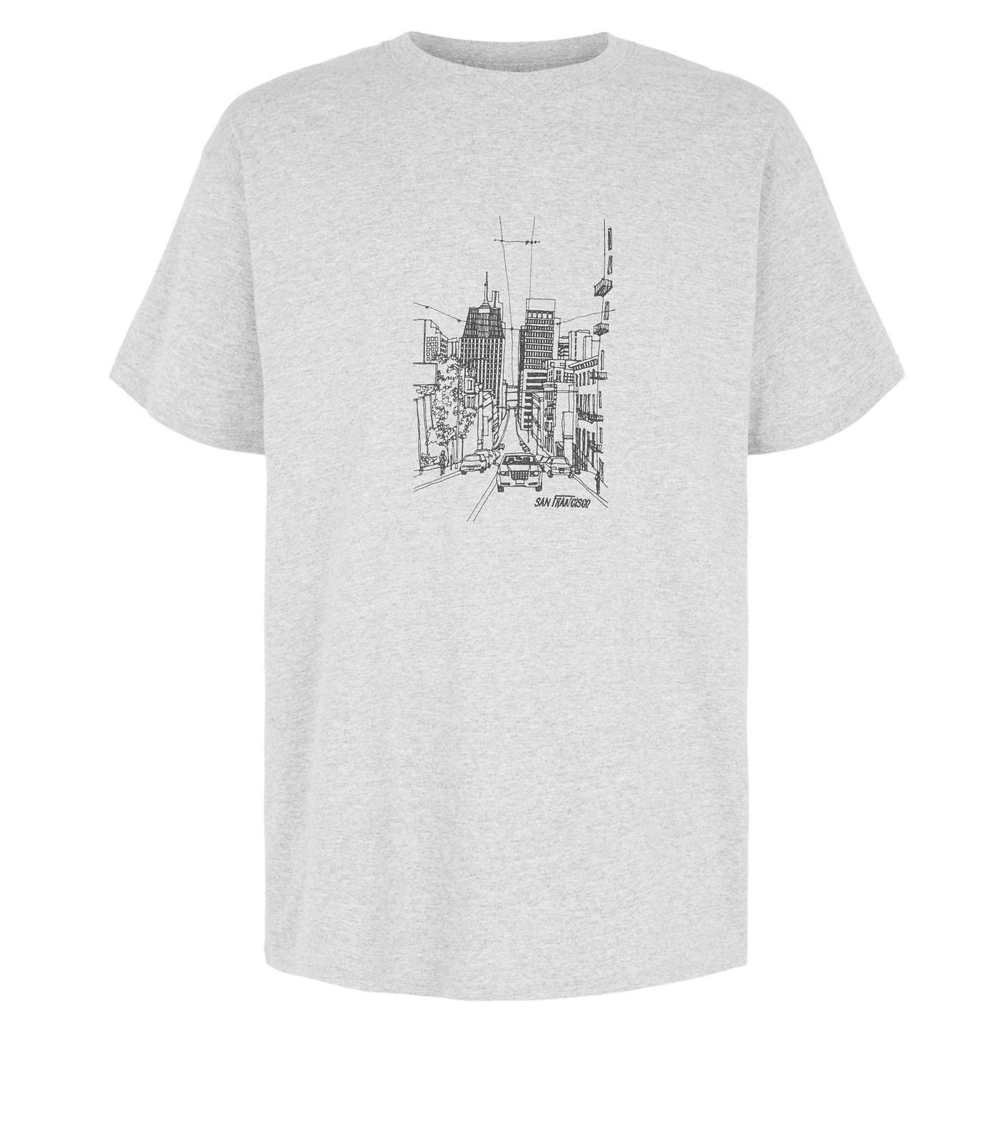Grey Marl Oversized San Francisco T-Shirt Image 4