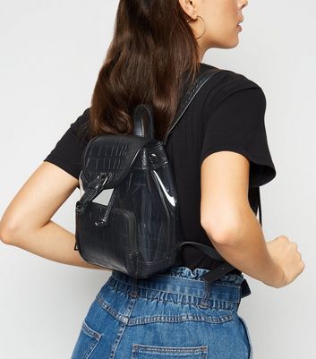 clear black backpack
