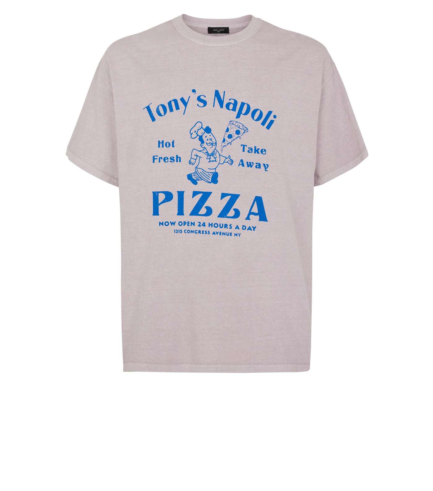 Lilac Napoli Pizza Slogan T-Shirt Image 4