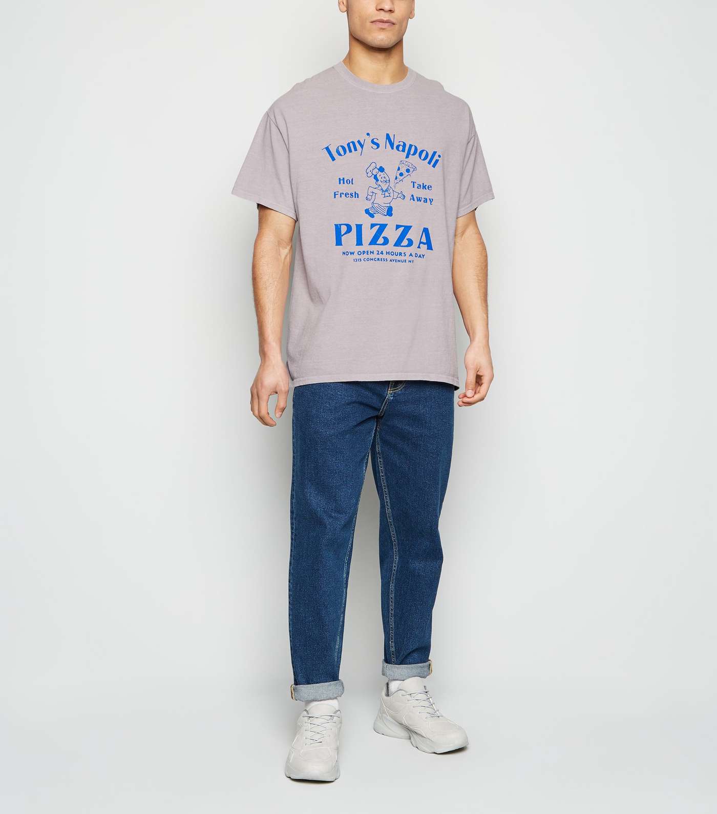 Lilac Napoli Pizza Slogan T-Shirt Image 2