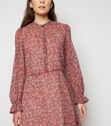 chiffon midi shirt dress