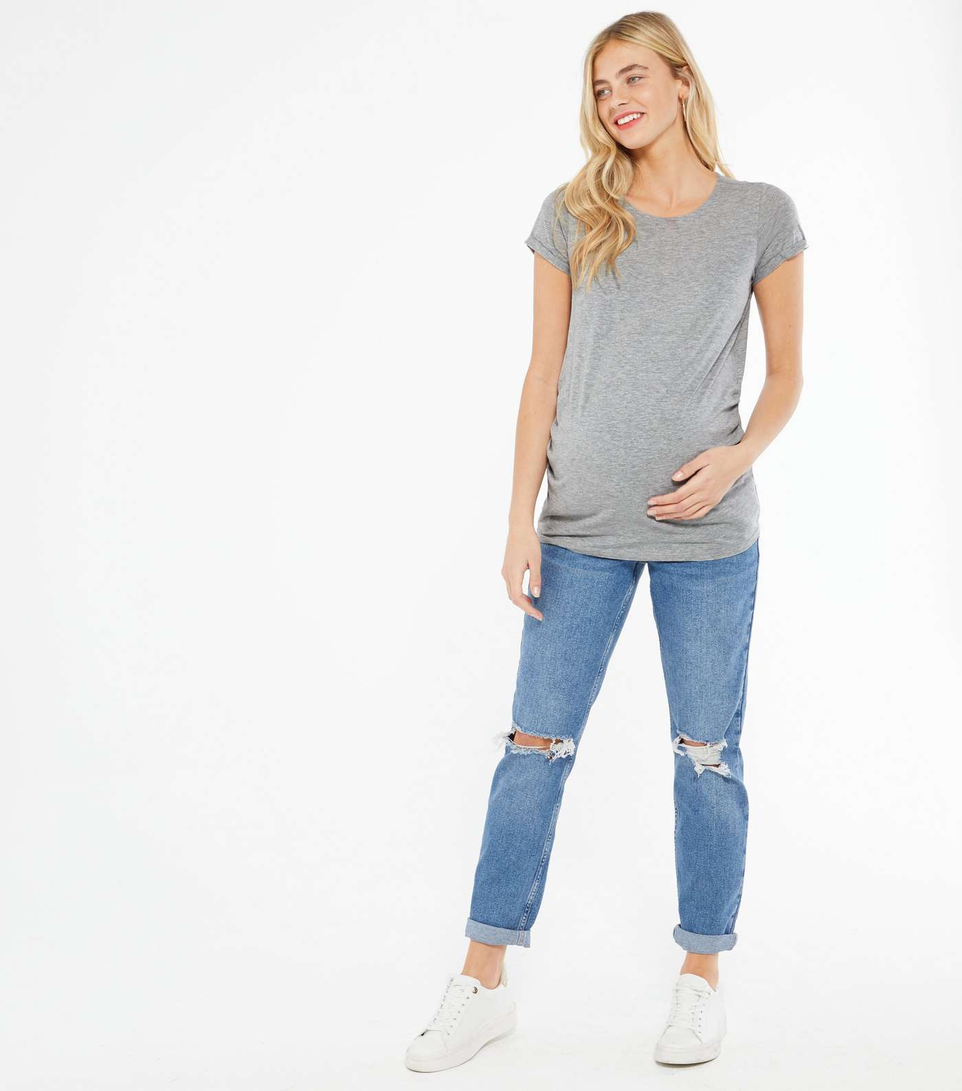 Maternity Grey Short Sleeve T-Shirt Image 2