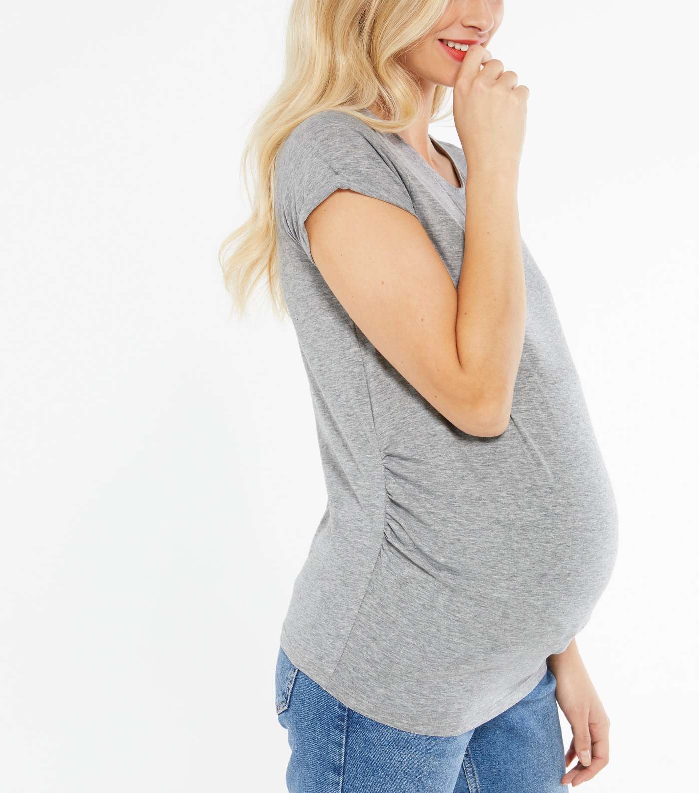 Maternity Grey Short Sleeve T-Shirt Image 4
