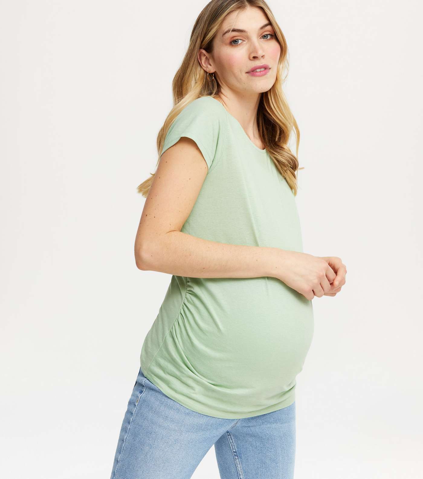 Maternity Light Green Short Sleeve T-Shirt