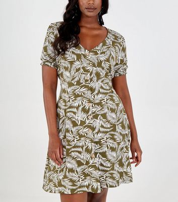 new look leaf print dress