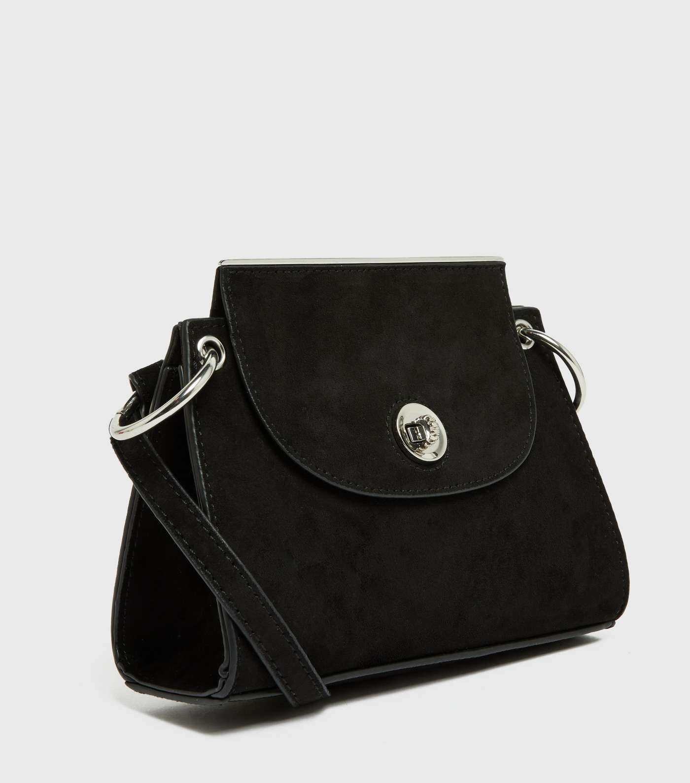 Black Suedette Chain Shoulder Bag  Image 4