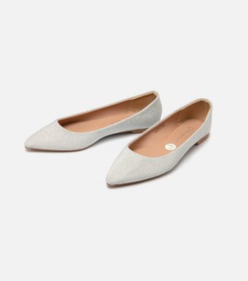 Silver Glitter Ballet Pumps | New Look