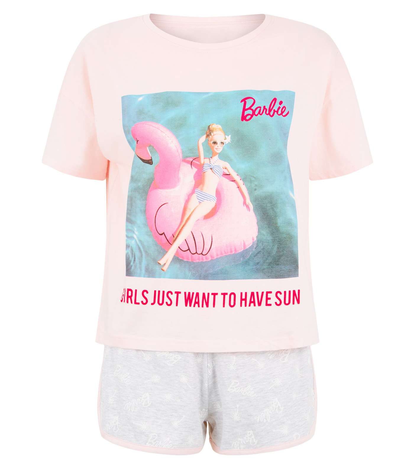 Pink Barbie Slogan Short Pyjama Set Image 4