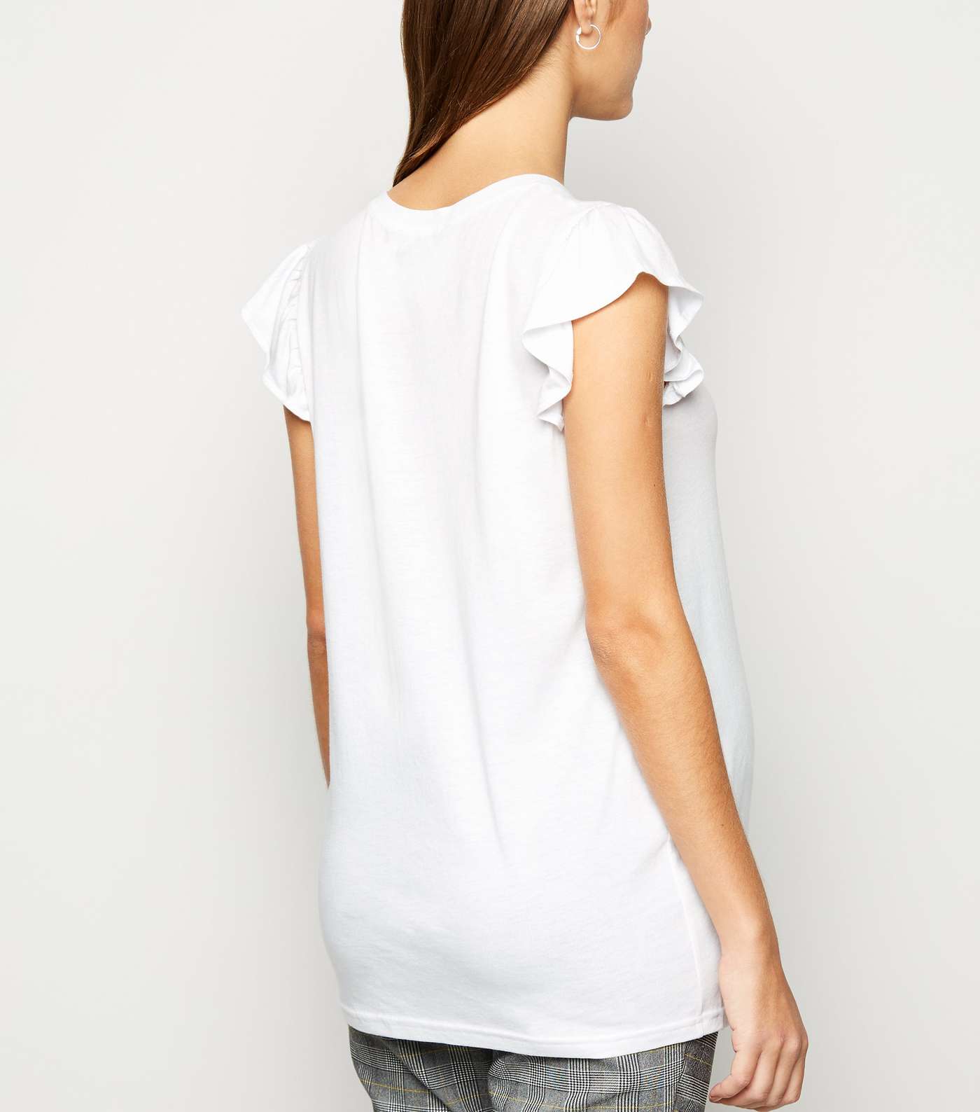 Maternity White Frill Sleeve Top Image 3