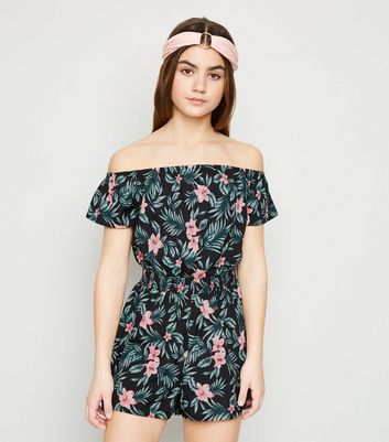 floral bardot playsuit