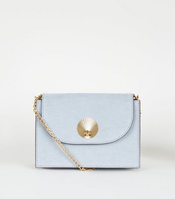 pale blue shoulder bolsa