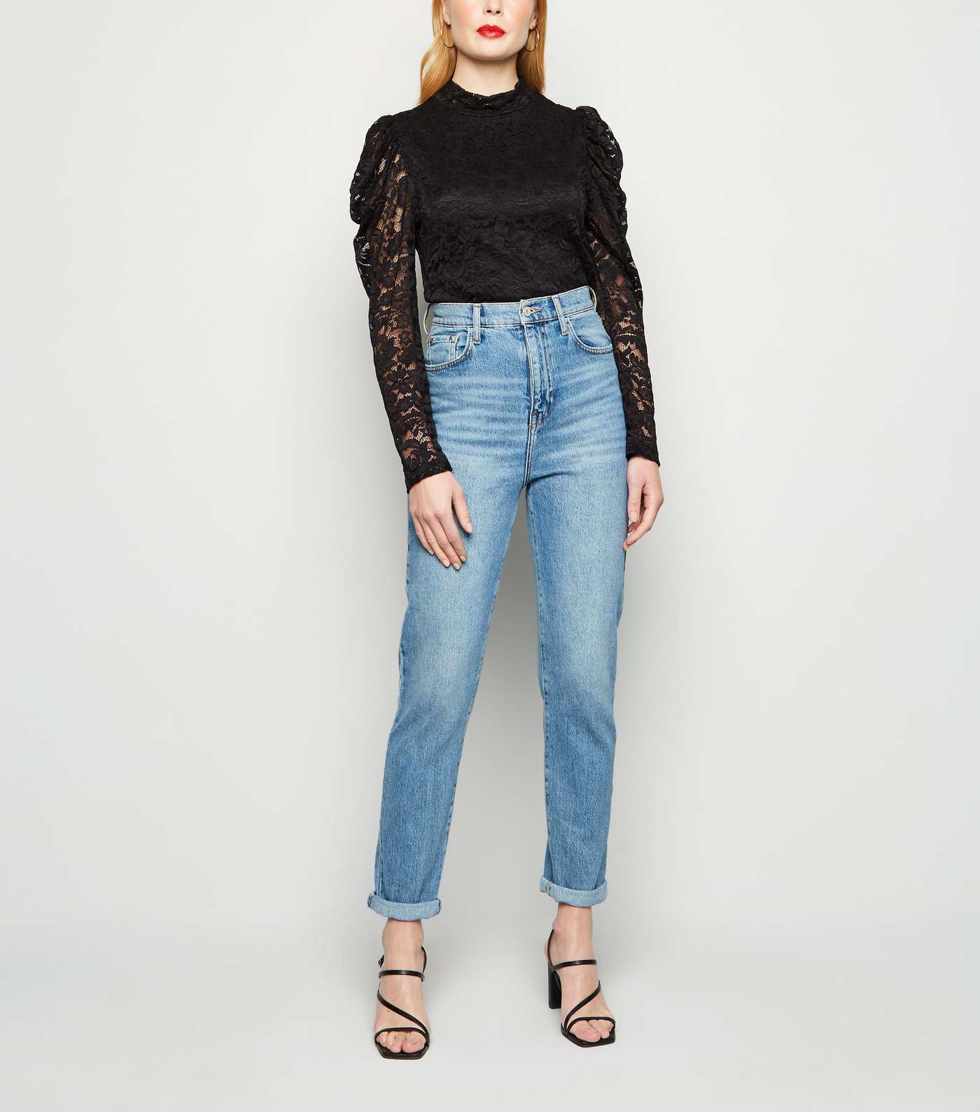 Cameo Rose Black Lace Puff Sleeve Top Image 2
