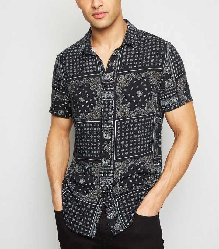 Black Bandana Paisley Print Shirt | New Look
