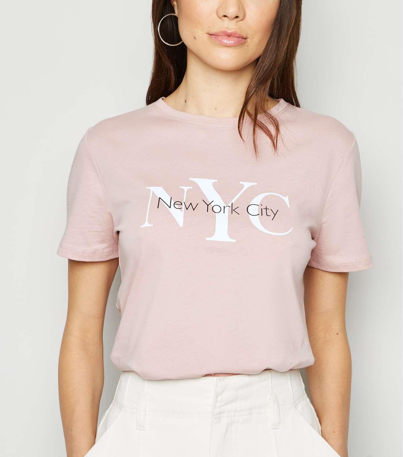 Pink NYC Slogan T-Shirt