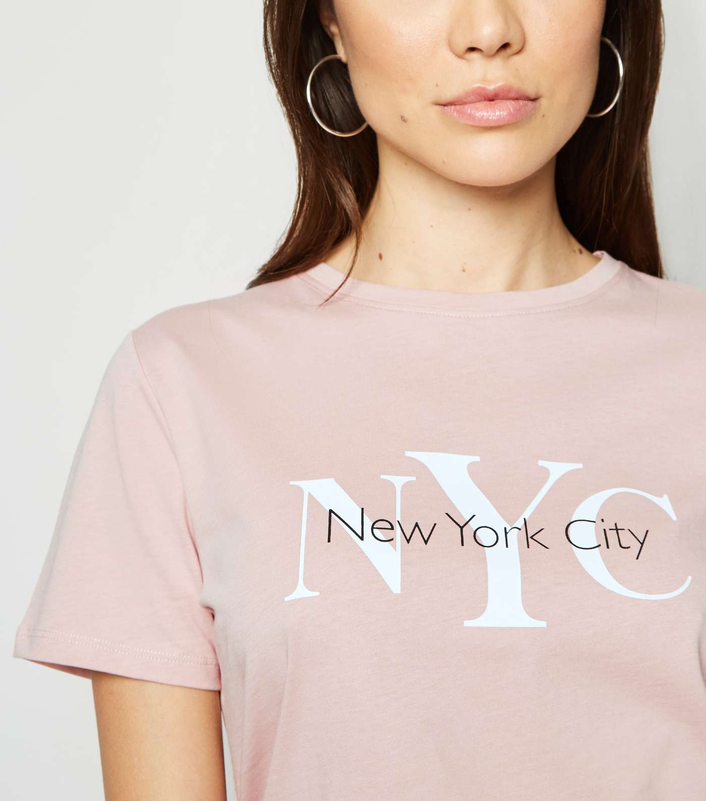 Pink NYC Slogan T-Shirt Image 5