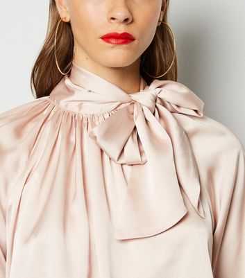 pale pink satin blouse