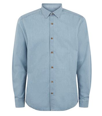 Image of Only & Sons Pale Blue Long Sleeve Shirt New Look