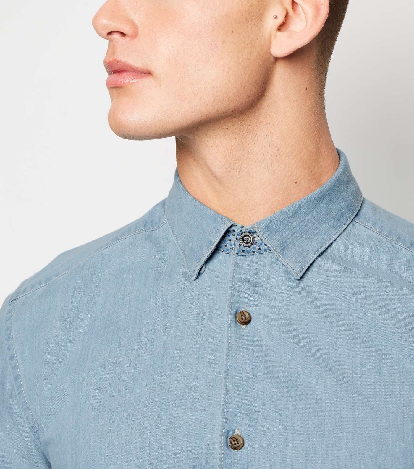 Only & Sons Pale Blue Long Sleeve Shirt Image 5
