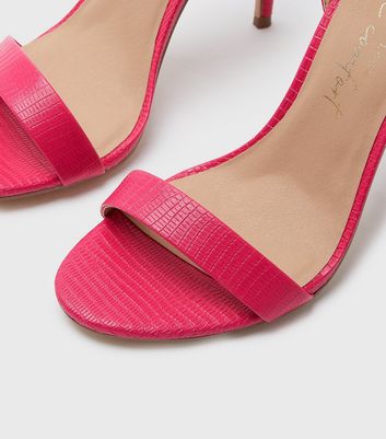 Pink Faux Snake Stiletto Sandals New Look shop for Pink Faux Snake Stiletto Sandals New Look at Shopo