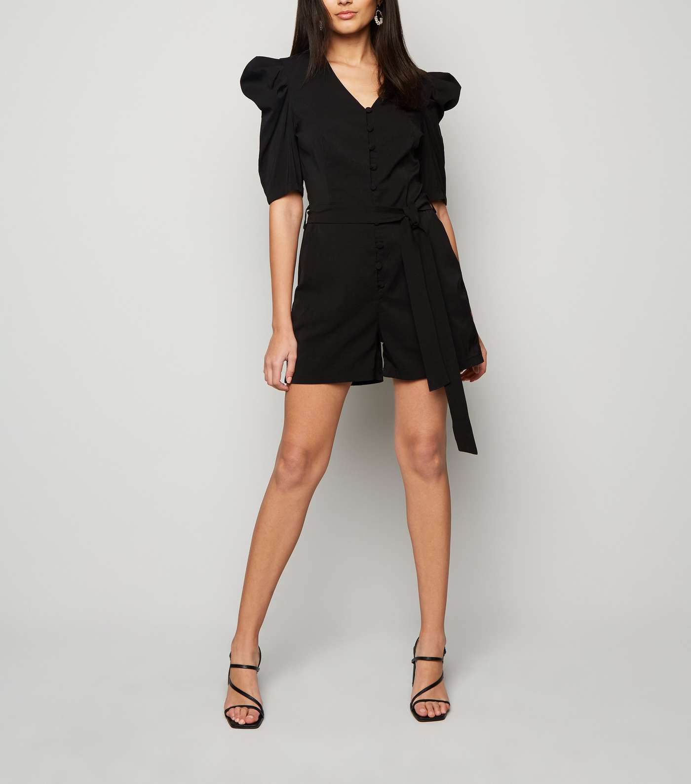 Pink Vanilla Black Button Front Playsuit Image 2