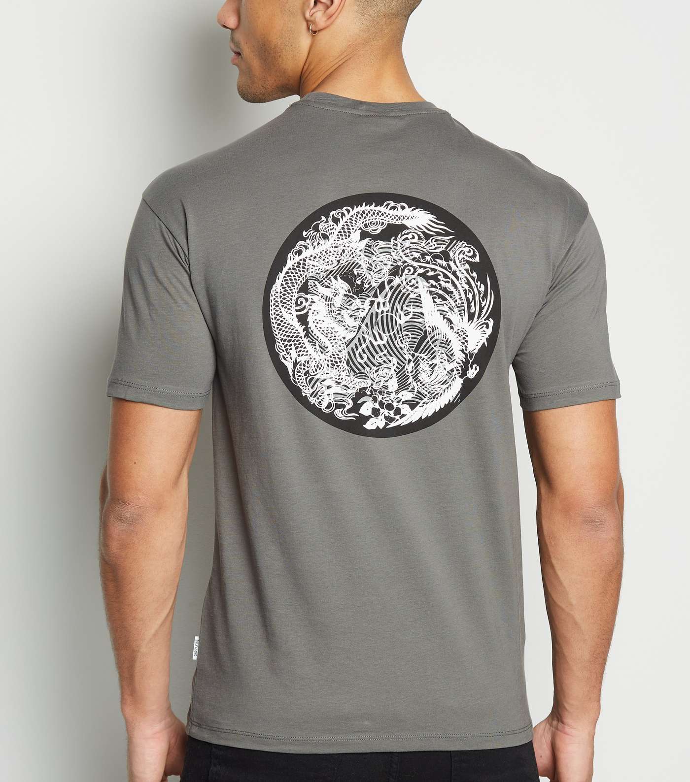 Only & Sons Dark Grey Dragon Print T-Shirt