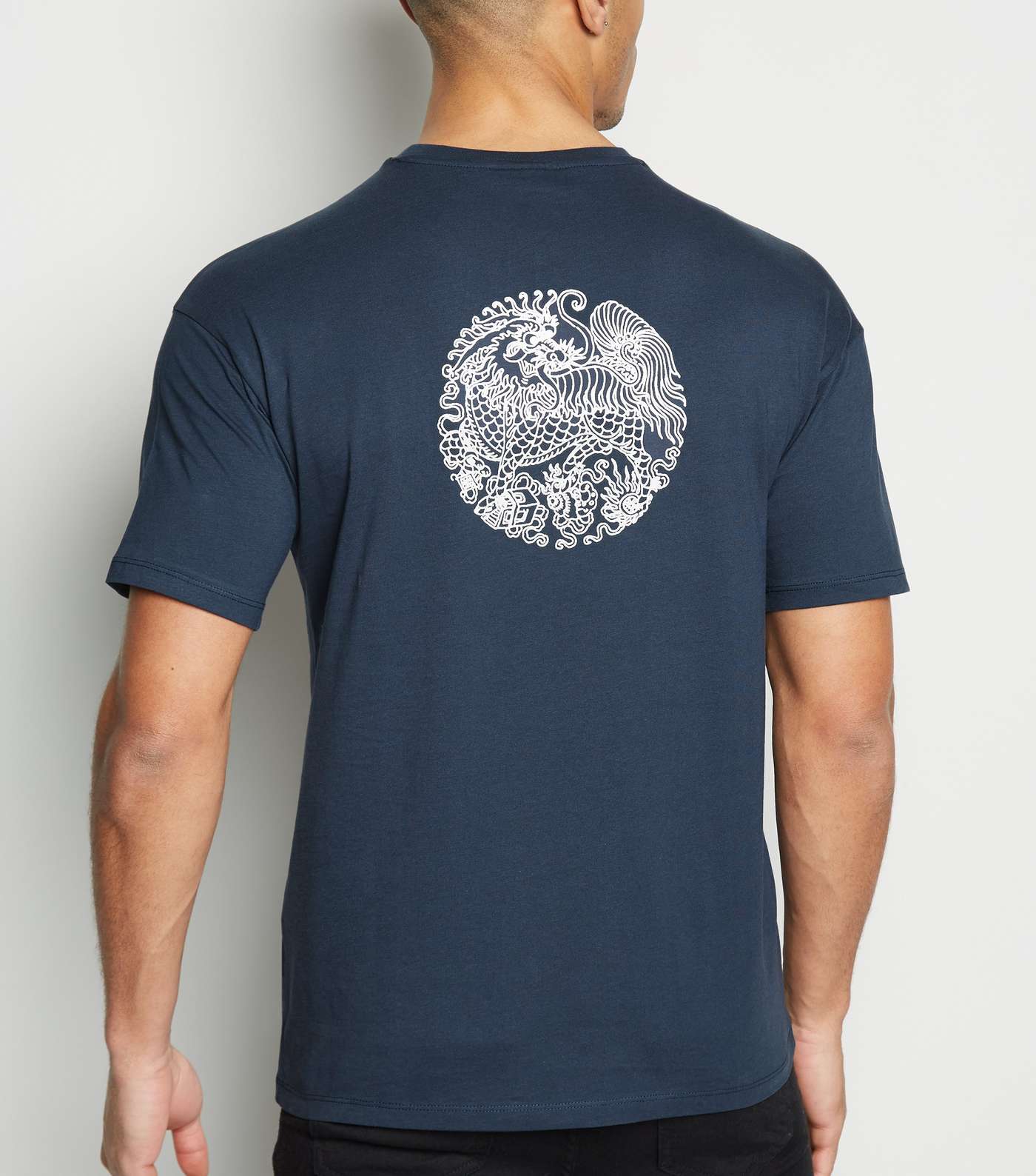 Only & Sons Navy Dragon Print T-Shirt