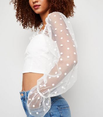 Mesh puff cheap sleeve shirt