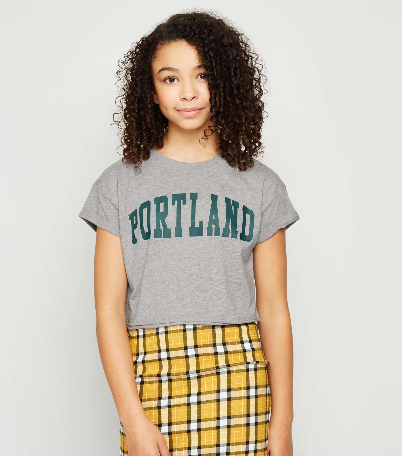 Girls Grey Portland Slogan T-Shirt