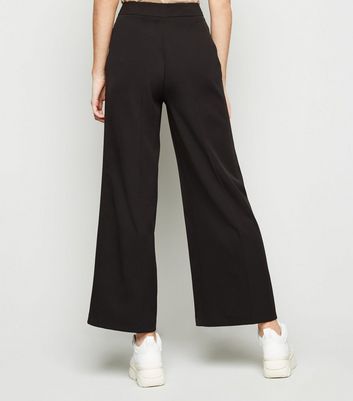 black wide leg suit trousers