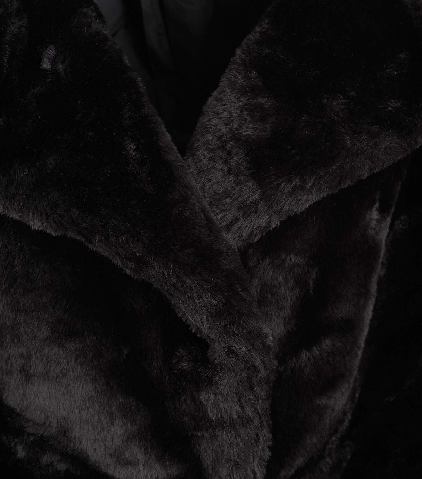 Tall Black Faux Fur Coat  Image 6