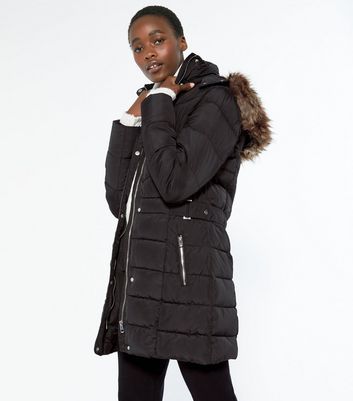 waist length coat with fur hood