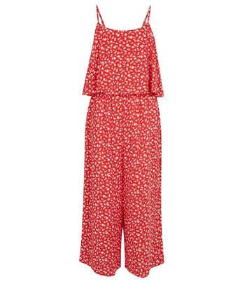 red crop jumpsuit