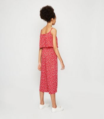 red crop jumpsuit