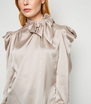 satin puff sleeve blouse