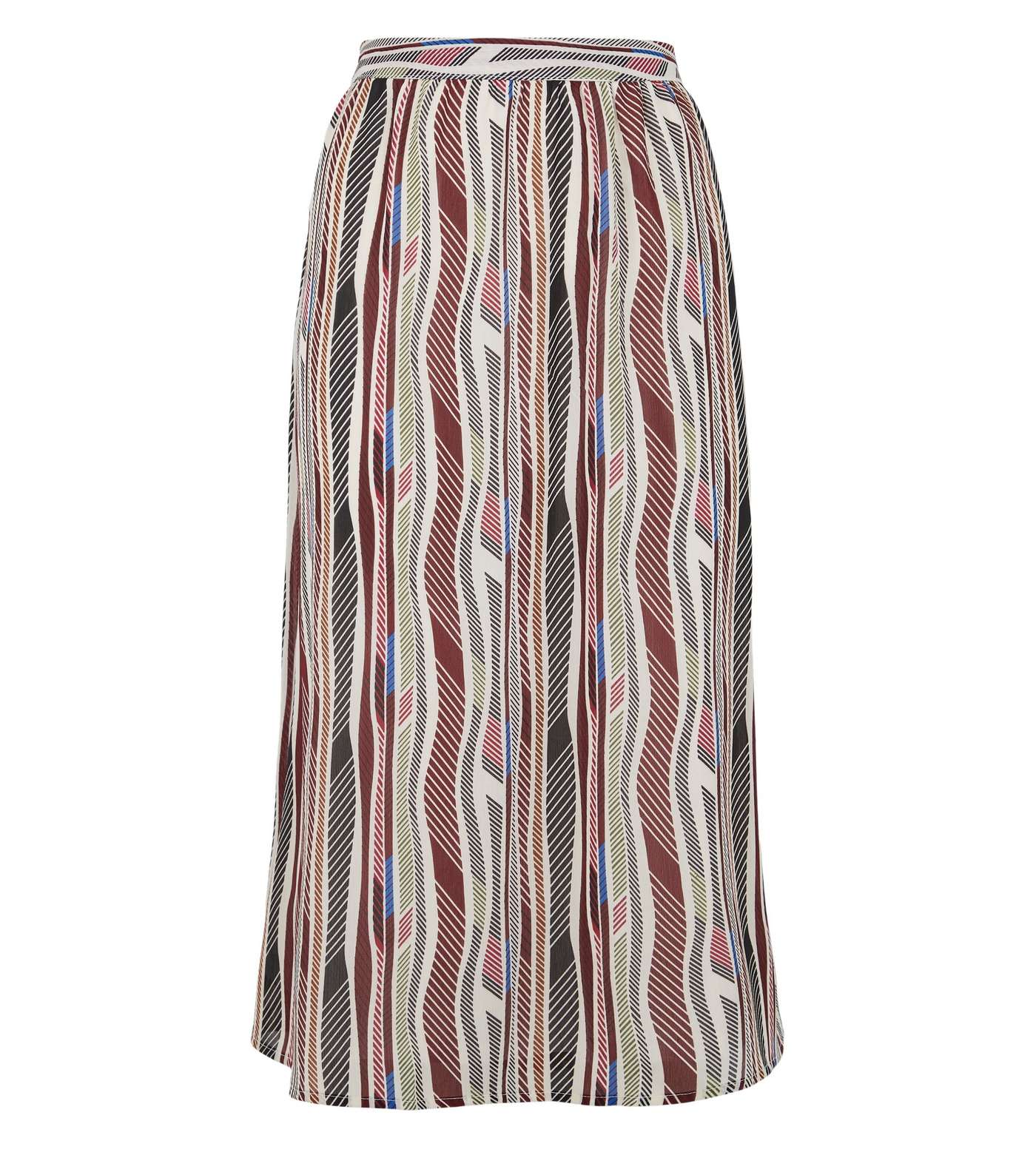 JDY Multicoloured Geometric Stripe Midi Skirt Image 4