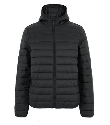 hooded black puffer jacket mens