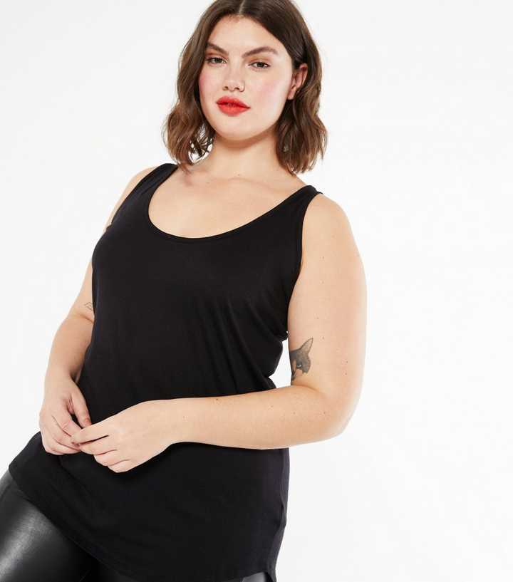 Plus Size Black Vest Top