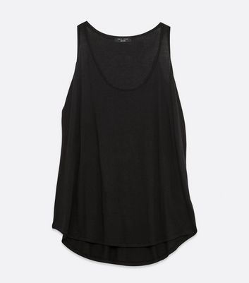 Curves Black Scoop Neck Vest New Look