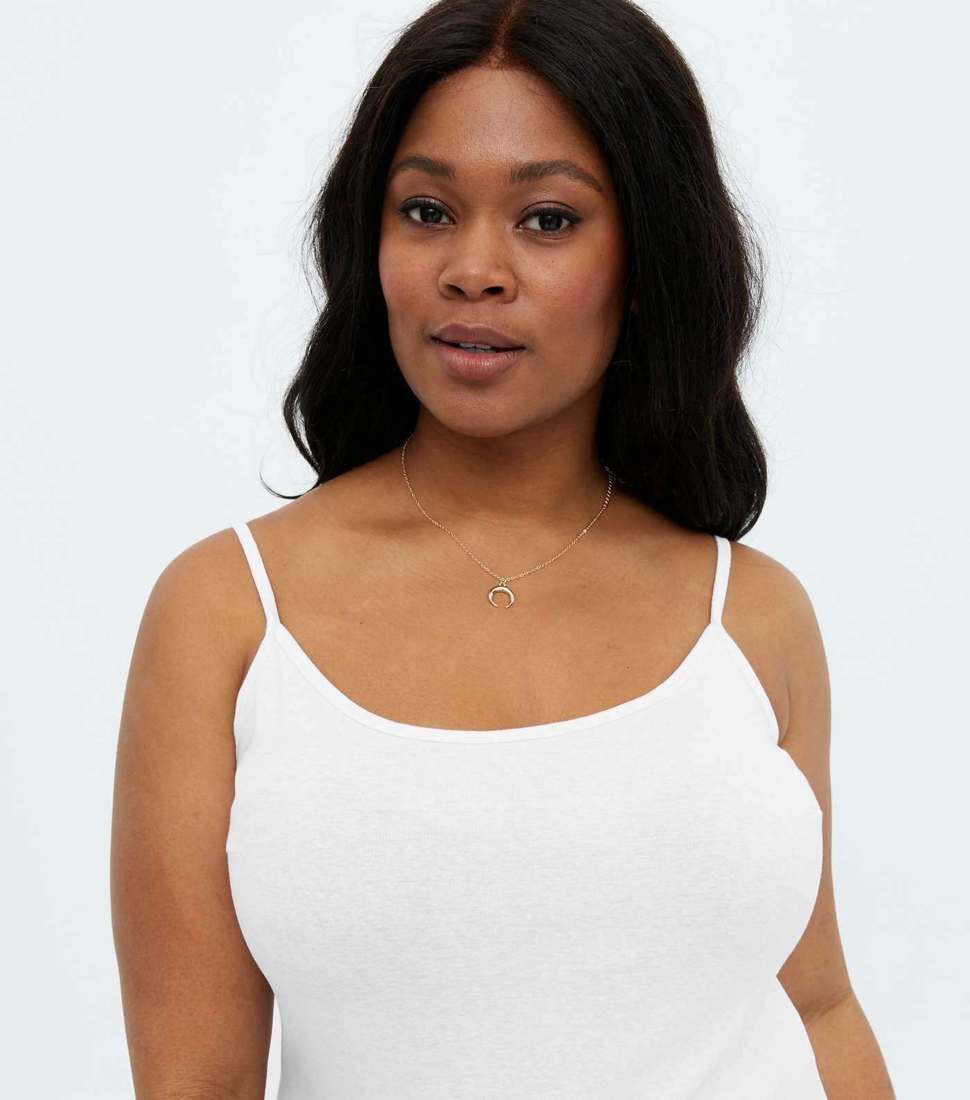 Curves White Longline Strappy Cami  Image 3