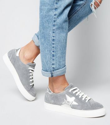 Grey suede 2024 trainers womens