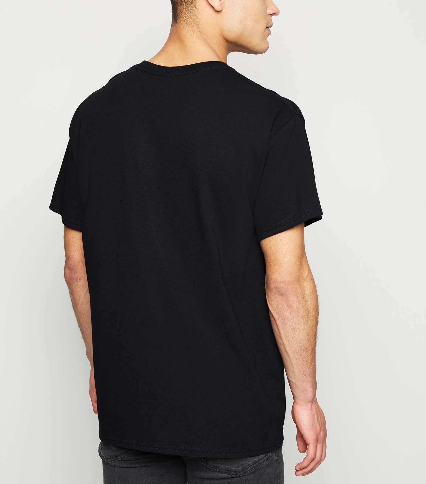 Black Snoopy Print Short Sleeve Oversized T-Shirt Image 3
