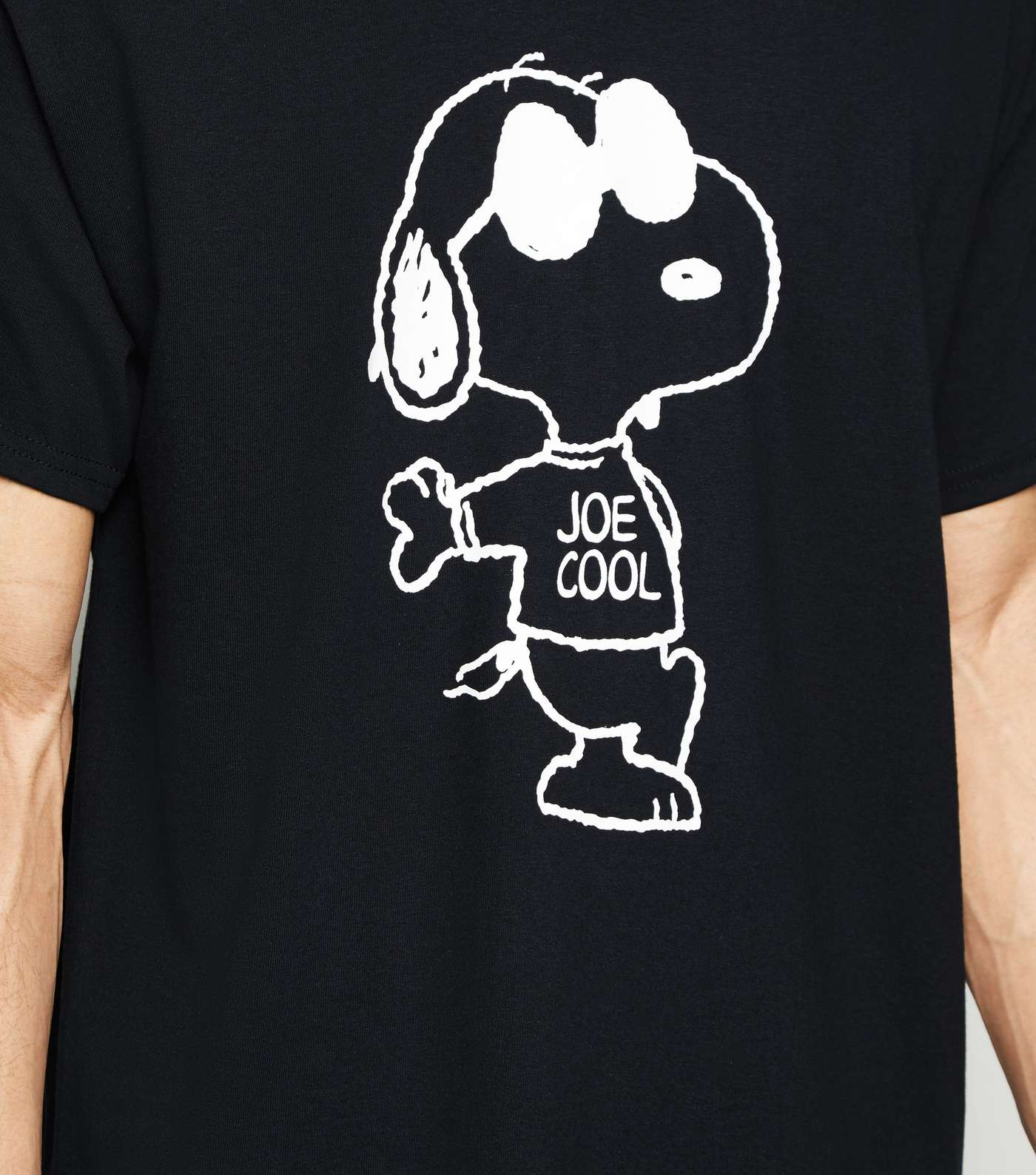 Black Snoopy Print Short Sleeve Oversized T-Shirt Image 5