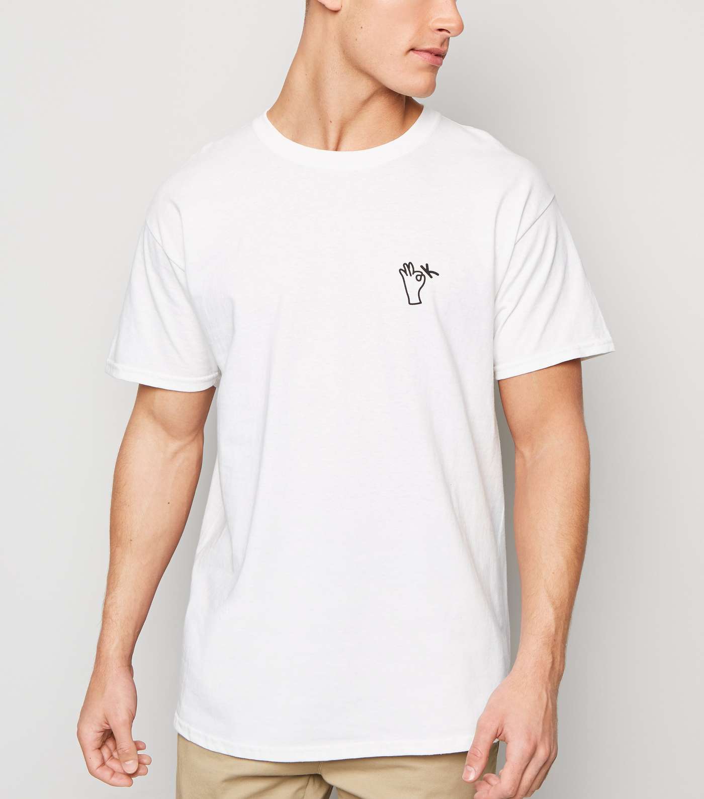 White OK Print T-Shirt