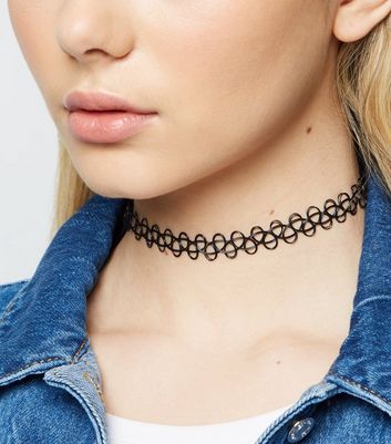 Sample Sale - Tattoo Stretch Choker - Black with rainbow beads –  Camprageous Gifts