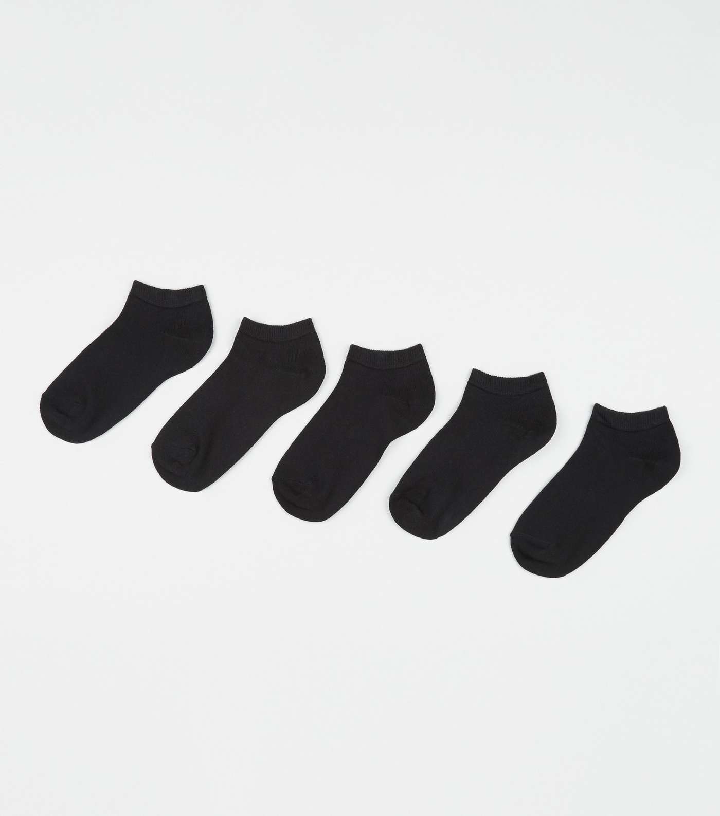 5 Pack Black Plain Trainer Socks