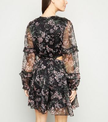 ax paris black floral dress