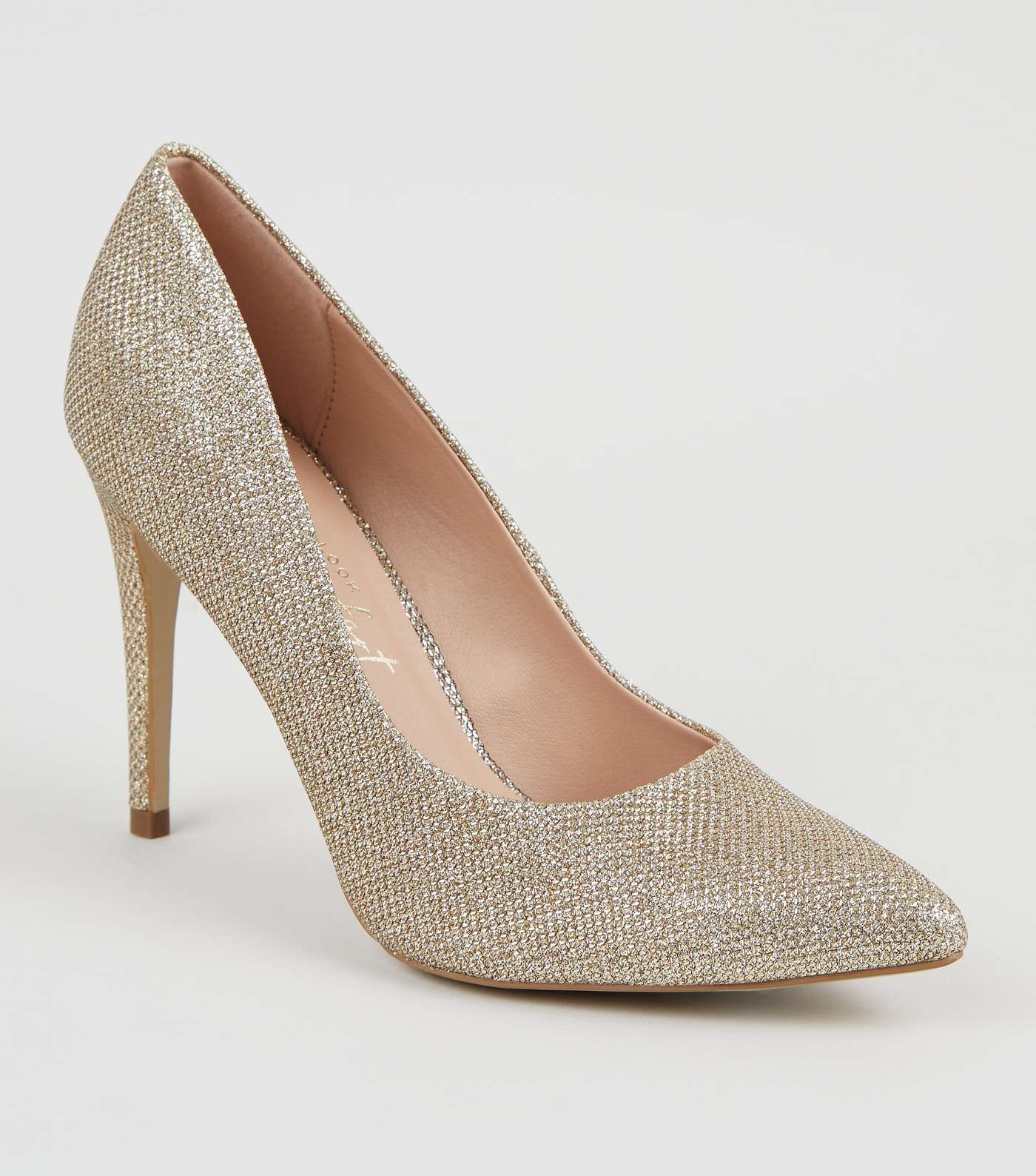 Gold Glitter Stiletto Court Shoes
