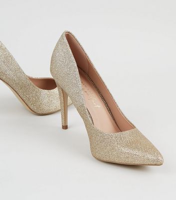 Gold glitter shop court heels