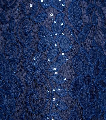 Image of Mela Navy Sequin Maxi Dress New Look